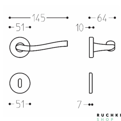 Ручка на розетке CHIO, Матовый хром, Mandelli 