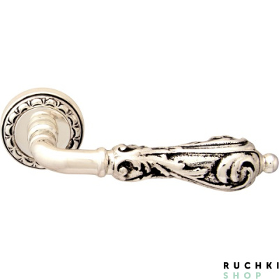 Ручка на розетке 50D LIBRA 229D, Серебро с чернением, Melodia