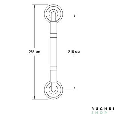 Ручка-скоба VENUS (ВЕНУС) 265 мм, Латунь античная, Zermat 