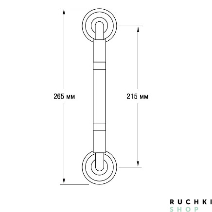 Ручка-скоба VENUS (ВЕНУС) 265 мм, Латунь античная, Zermat 