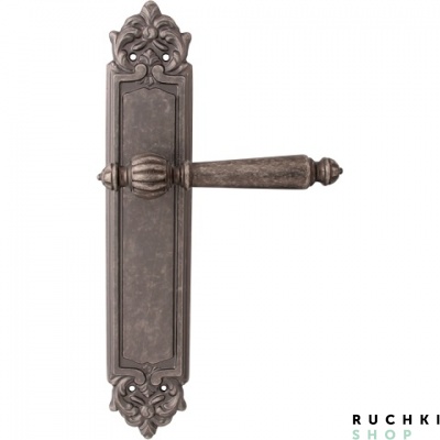 Дверная ручка на планке MIRELLA 235/PASS, Античное серебро, Melodia