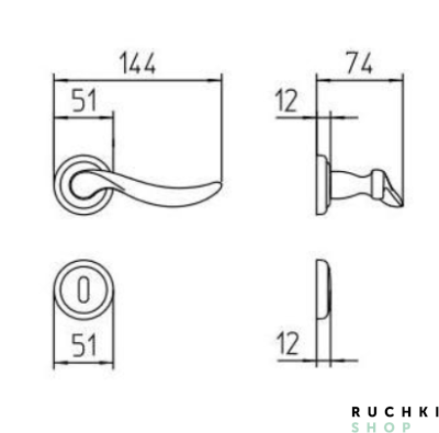 Ручка на розетке NORMA, Матовая бронза, Mandelli 