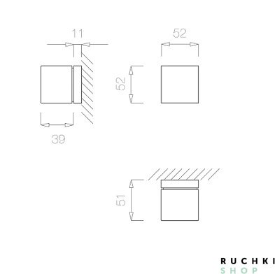 Ручка-кноб  2734 Q, Никель матовый, Tupai 