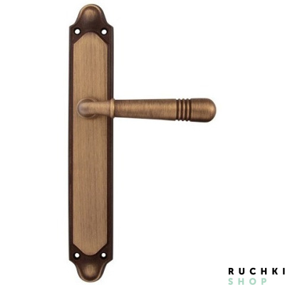 Дверная ручка на планке ALFA 293/158, Матовая бронза, Melodia