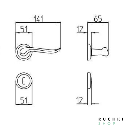 Ручка на розетке RONDO, Матовая латунь, Mandelli 