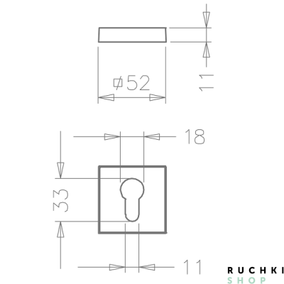 Накладка под цилиндр 1999 Q, Полированный хром, Tupai 