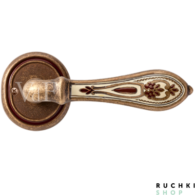 Ручка на розетке Белладжио, Бронза состаренная+эмаль,  Val de fiori