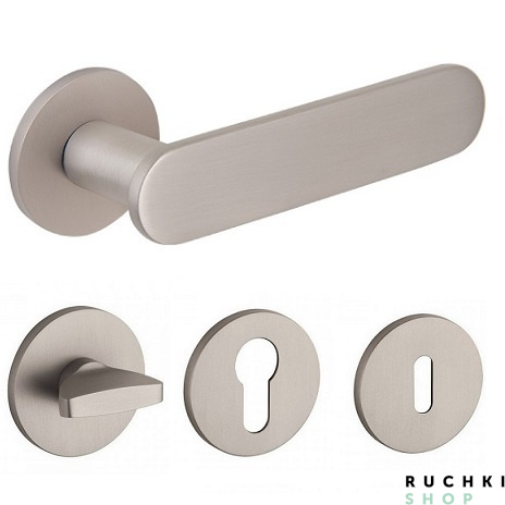 Ручка 4006 никель с фиксатором и накладкой на ключевой цилиндр