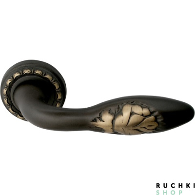 Ручка на розетке 50D ROSA (РОЗА) 243D,  Бронза затемненная, Melodia