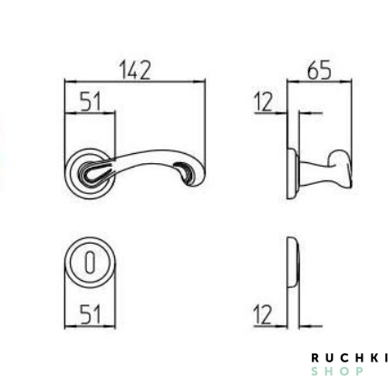 Ручка на розетке MIRA, Бронза, Mandelli 