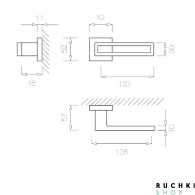 чертеж ручки 2737 от фабрики Тупай