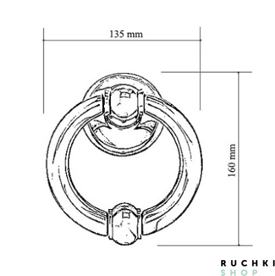 Ручка-гонг BOSTON 135*160 мм, Латунь полированная, Melodia 