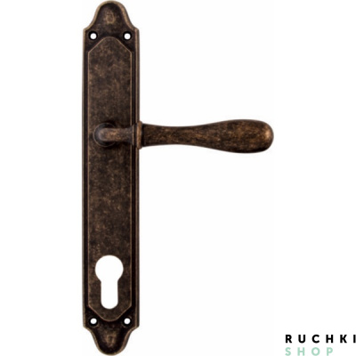 Дверная ручка на планке BETA 294/158, Античная бронза, Melodia 