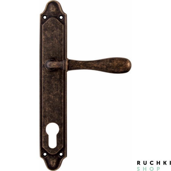 Дверная ручка на планке BETA 294/158, Античная бронза, Melodia 