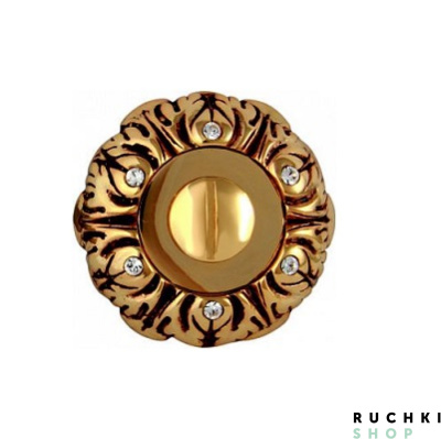 Сантехнический фиксатор J-rose 60мм, Золото 24К с коричневой патиной/кристаллы, CLASS