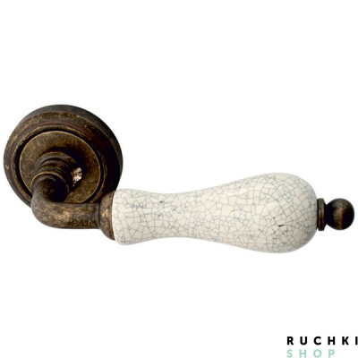 Ручка на розетке 50V CERAMIC 179V, Античная бронза+керамика кракле, Melodia 