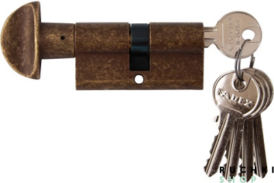 Цилиндр WC 60мм (30-30) ключ/вертушка, Античная бронза, Melodia