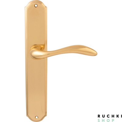 Дверная ручка на планке LAGUNA 132/131, Полированная латунь, Melodia 