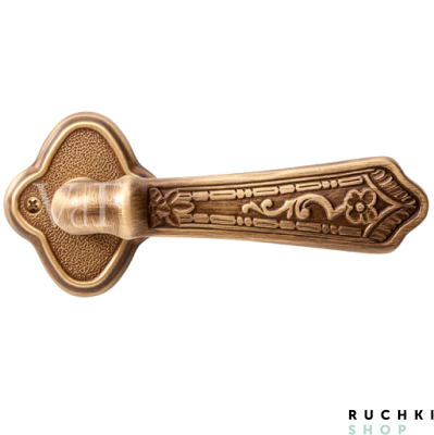 Ручка на розетке Амуаж, Латунь состаренная,  Val de fiori 