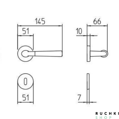 Ручка на розетке  S101, Матовый хром, Mandelli 
