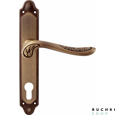 Дверная ручка на планке DAISY 285/158, Матовая бронза, Melodia 