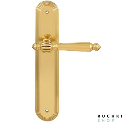 Дверная ручка на планке MIRELLA 235/235, Полированная латунь, Melodia