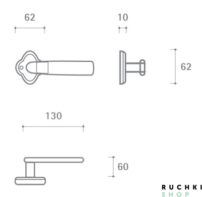 Ручка на розетке Аморе, Полированный хром+эмаль,  Val de fiori 
