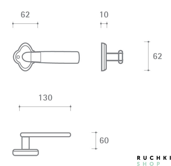 Ручка на розетке Аморе, Полированный хром+эмаль,  Val de fiori 