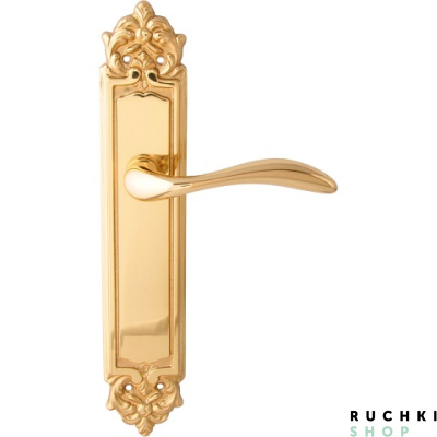 Дверная ручка на планке LAGUNA 132/PASS, Полированная латунь, Melodia 