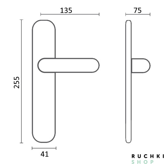 Дверная ручка на планке DAISY 285/158, Затемненная бронза, Melodia 