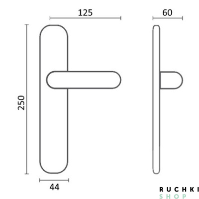 Дверная ручка на планке LAGUNA 132/131, Полированная латунь, Melodia 