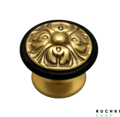 Ограничитель дверной 8010, Старинная латунь + коричневый, Class