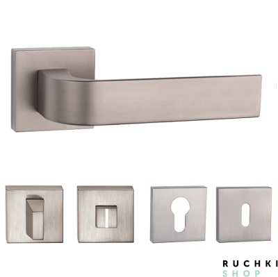 Ручка 2732 Q никель с фиксатором и накладкой на ключевой цилиндр