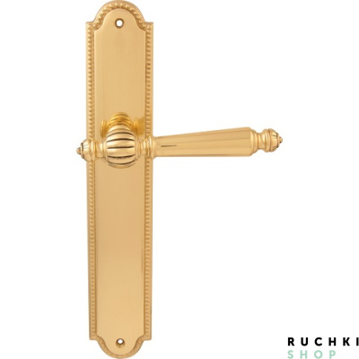 Дверная ручка на планке MIRELLA 235/458, Полированная латунь, Melodia 