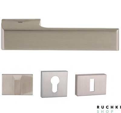 Ручка Мелоди 3099 никель с фиксатором и накладкой на ключевой цилиндр