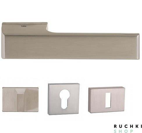 Ручка Мелоди 3099 никель с фиксатором и накладкой на ключевой цилиндр