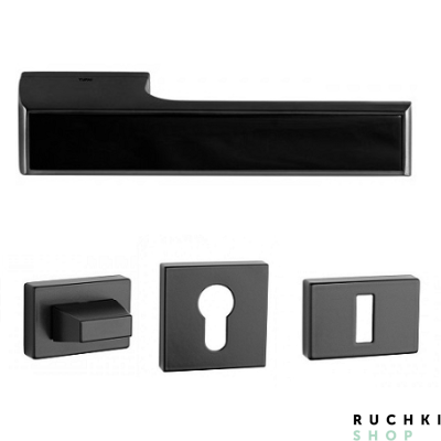 Ручка 3089 черный с фиксатором и накладкой под клбючевой цилиндр