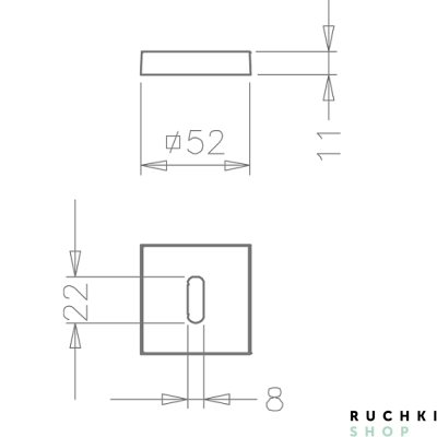 Накладка под ключ буратино 1998 Q, Полированный хром, Tupai 