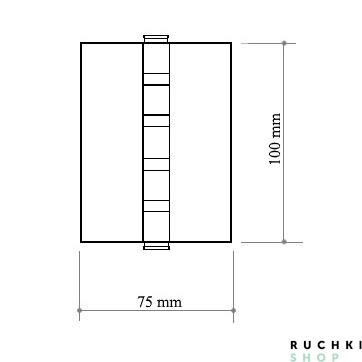 Рисунок универсальной петли Flat 100*75*3 mm, Полированная латунь, Corona