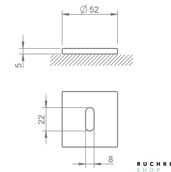 Накладка под ключ буратино 4048 5S Q, Никель матовый, Tupai 
