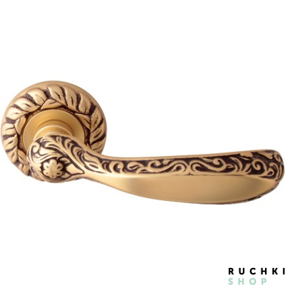 Ручка на розетке AMBRA 1145, Старинная латунь с коричневой патиной, CLASS