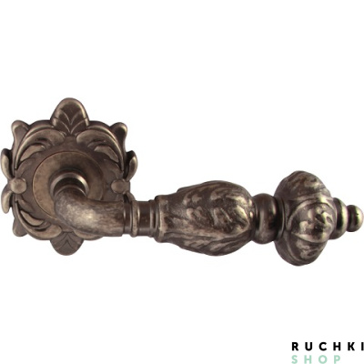 Ручка на розетке 50Z GEMINI (ГЕМИНИ) 230Z, Античное серебро, Melodia