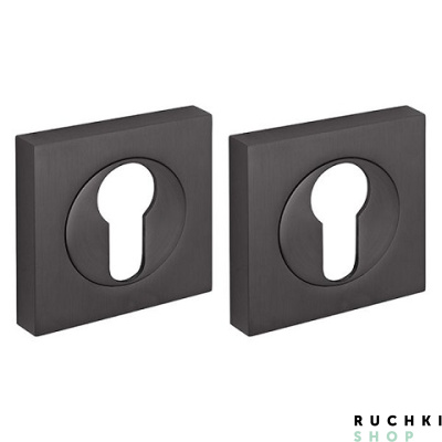 Накладка под цилиндр 55*55 мм, Черный матовый, Buonelle 