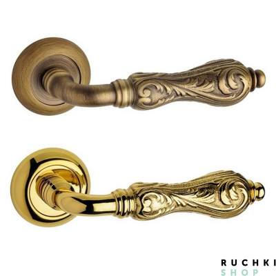 Ручка на розетке FLORA (Флора), Матовая бронза, Fimet 