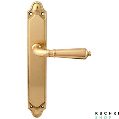 Дверная ручка на планке ANTIK 130/158, Полированная латунь, Melodia 