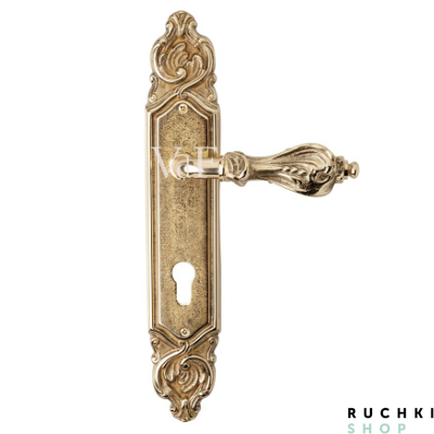 Ручка на планке Кастелли под цилиндр, Полированная латунь, Val de fiori