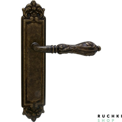 Дверная ручка на планке LIBRA 229/PASS, Античная бронза, Melodia