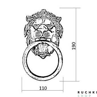 Ручка-гонг LEONE 190*110 мм, Латунь полированная, Melodia 