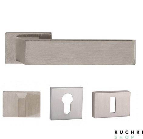 Фото Новинка 3033 никель с фиксатором и накладкой на ключевой цилиндр