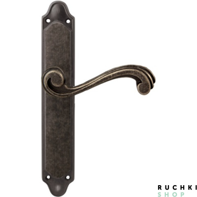 Дверная ручка на планке CAGLIARI 225/158, Античное серебро, Melodia